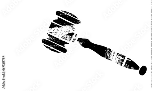 Vector Black gavel with a classic .