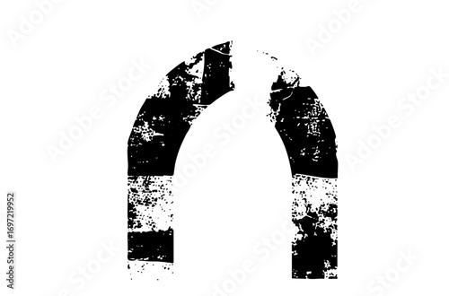 Vector Abstract archway with distressed texture.
