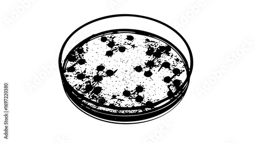 Vector Microbial culture in petri dish