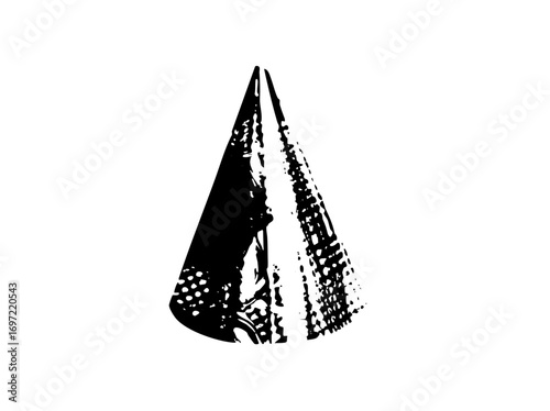 Vector Abstract mountain peak with textured details.