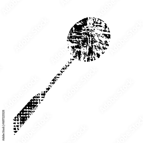 Vector Black Spoon with Textured Details