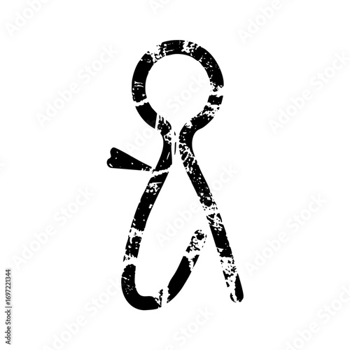Vector Minimalist stick figure depicts a person with outstretched arm.
