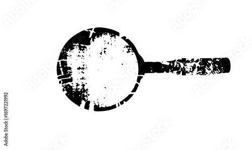 Vector Distressed magnifying glass with a grunge aesthetic.
