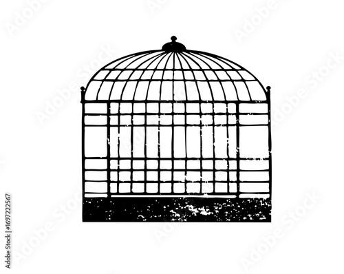 Vector Detailed birdcage with a domed top.