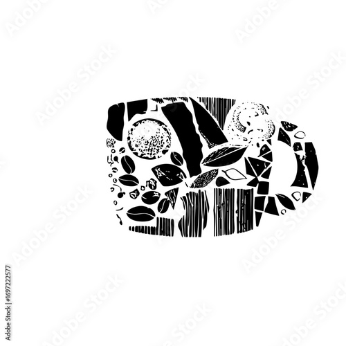 Vector Skull composed of organic food elements .