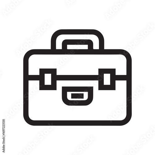Simple briefcase icon on white background