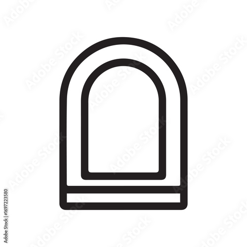 Tombstone icon, black outline design on white background