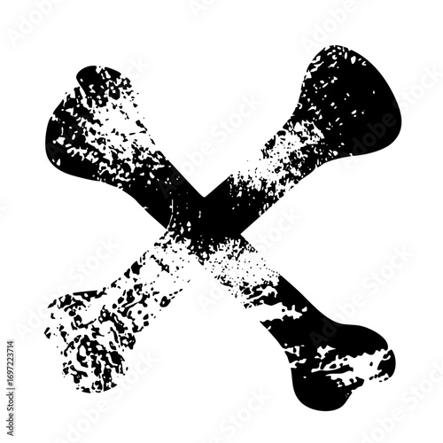 Vector Distressed Skull and Crossbones