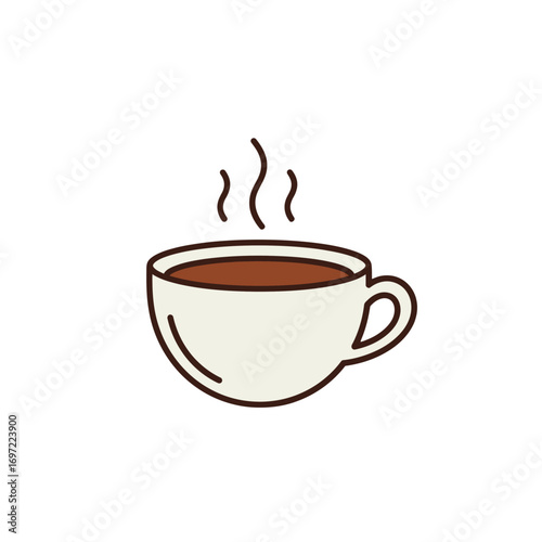 A steaming cup of coffee placed on a simple background, evoking warmth and comfort