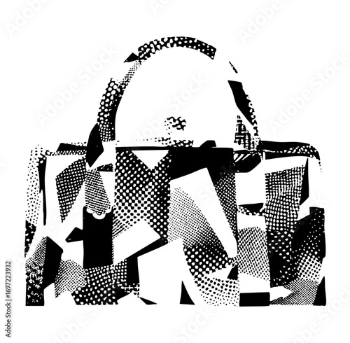 Vector Abstract tote bag with dotted .