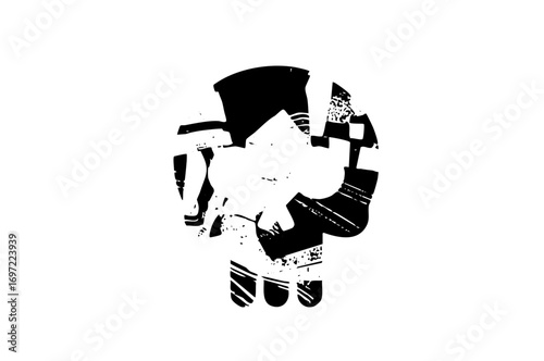 Vector Abstract face with geometric shapes