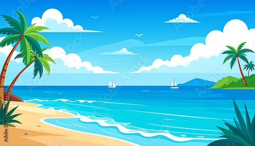 Fototapeta Naklejka Na Ścianę i Meble -  Tropical beach scene (12)