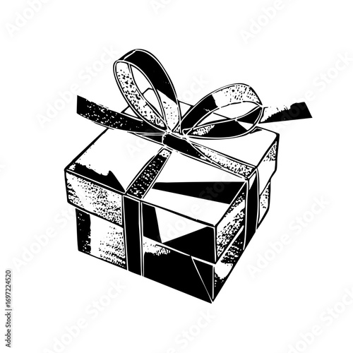 Vector Festive gift box with ribbon