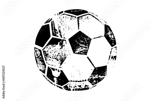Vector Distressed monochrome soccer ball