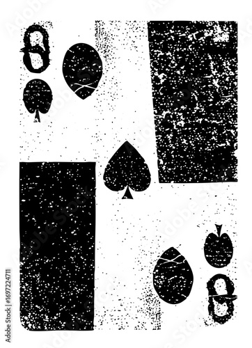 Vector Black Spade Card Eight