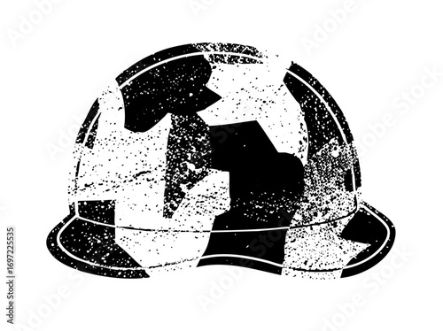 Vector Abstract globe with distressed texture