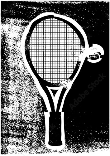 Vector tennis racket and ball .