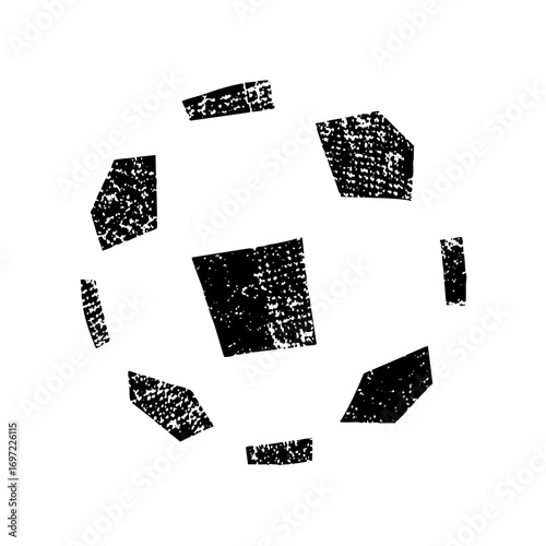 Vector Abstract geometric face with distressed texture.