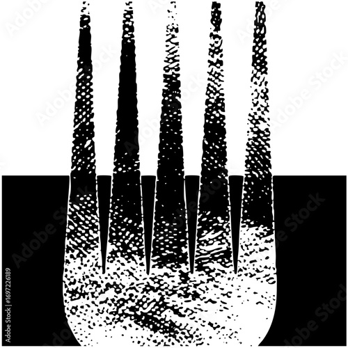 Vector Stylized hair strands with textured details.