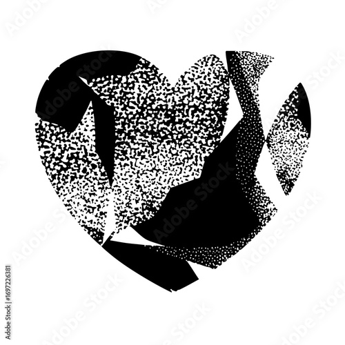 Vector Abstract heart shape composed of dotted vector elements.
