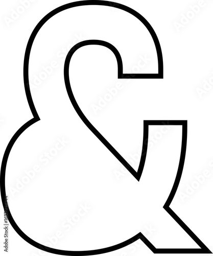 Ampersand icon modern vector illustration designed with elegant curves, minimal balance, and timeless typographic style, representing the universal symbol of “and” widely used in design, branding,