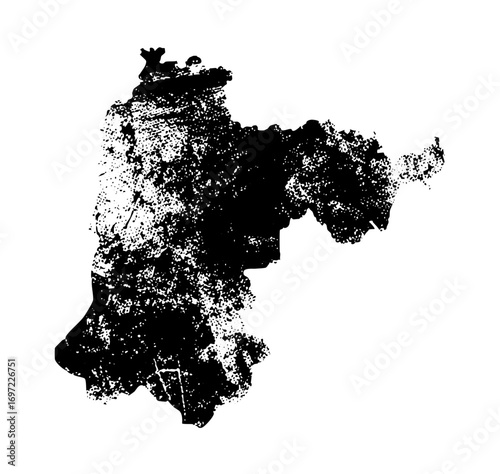 Vector Abstract black silhouette of a countrys geographical shape.