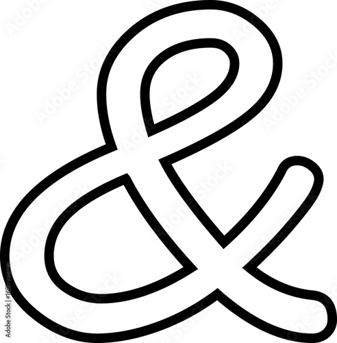 Ampersand icon modern vector illustration designed with elegant curves, minimal balance, and timeless typographic style, representing the universal symbol of “and” widely used in design, branding,