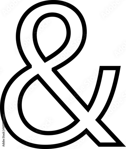 Ampersand icon modern vector illustration designed with elegant curves, minimal balance, and timeless typographic style, representing the universal symbol of “and” widely used in design, branding,