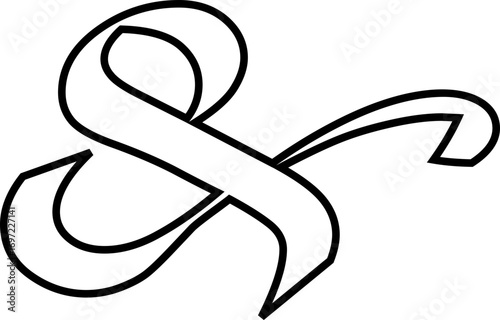 Ampersand icon modern vector illustration designed with elegant curves, minimal balance, and timeless typographic style, representing the universal symbol of “and” widely used in design, branding,