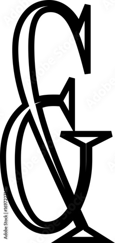 Ampersand icon modern vector illustration designed with elegant curves, minimal balance, and timeless typographic style, representing the universal symbol of “and” widely used in design, branding,