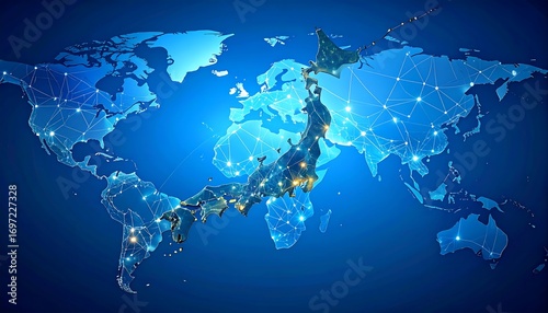 Global network map, detailed