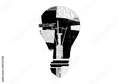 Vector Abstract lightbulb with human profile