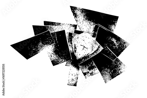 Vector Abstract fragmented shapes create a dynamic geometric composition.