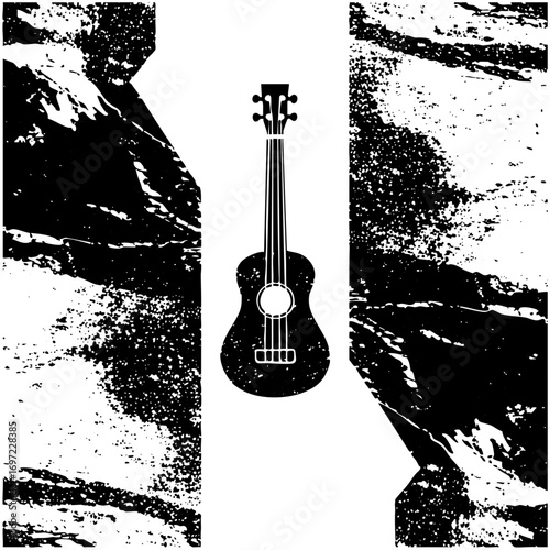 Vector Minimalist ukulele with distressed frame.