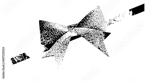Vector Abstract black bow tie with scattered dots.