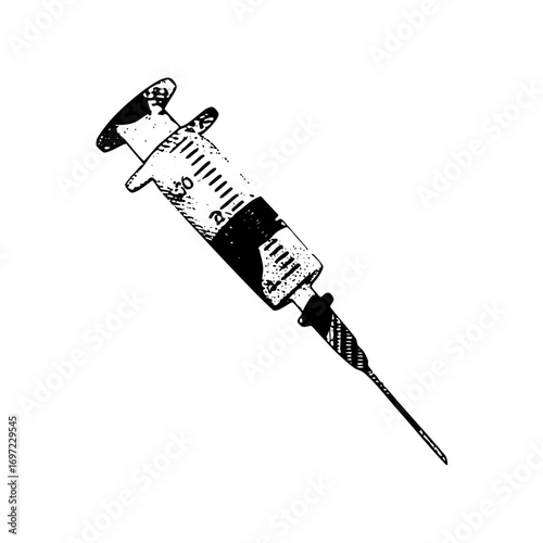 Vector Detailed of a medical syringe with a .