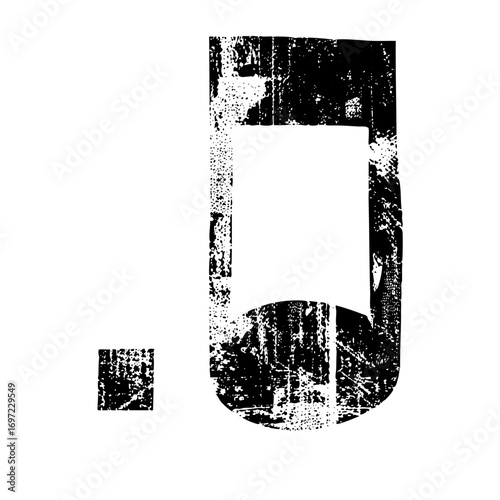 Vector Distressed musical note with stem