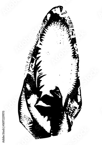 Vector Detailed claw depicts a menacing crustacean appendage.