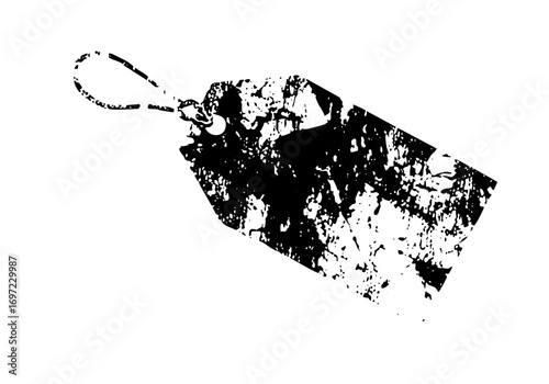 Vector Distressed tag with string attachment.