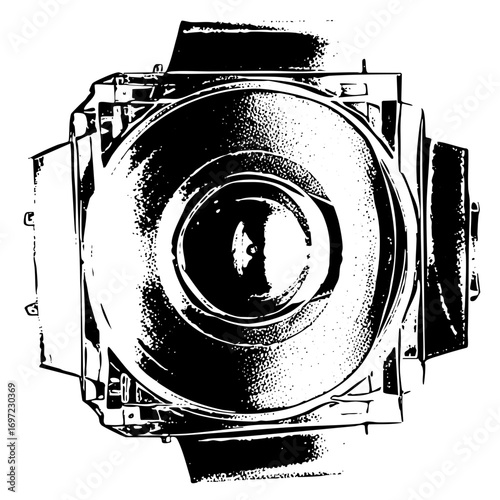 Vector Detailed vector of a camera lens with a textured .