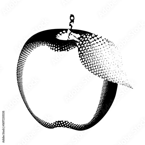 Vector Bitten with dissolving pixels