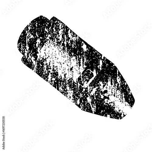 Vector Abstract distressed shape with central void.