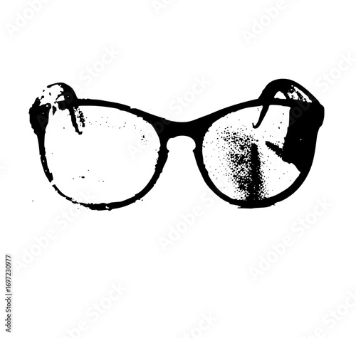 Vector Monochrome of vintage eyeglasses.
