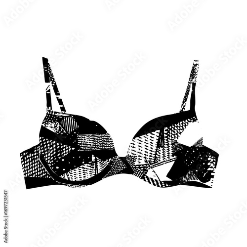 Vector Intricate black lingerie features a detailed bra .