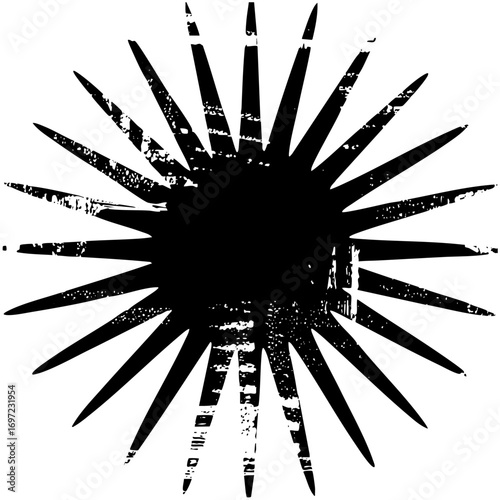 Vector Dynamic burst of jagged rays emanates from a central point.