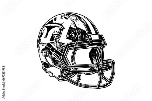 Vector Detailed vector of a football helmet.