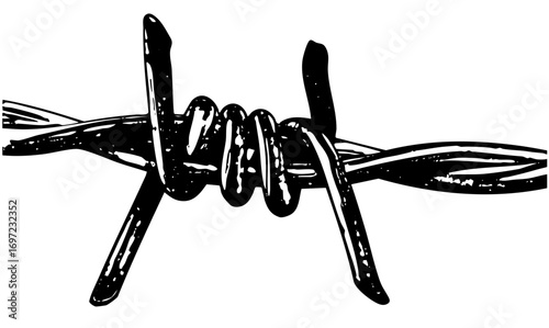 Vector Sharp barbed wire depicts a boundary or restriction.