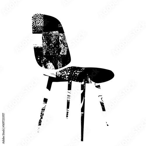 Vector Abstract chair with textured details.