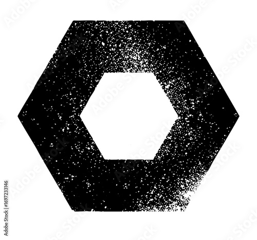 Vector Hexagonal frame with central void .