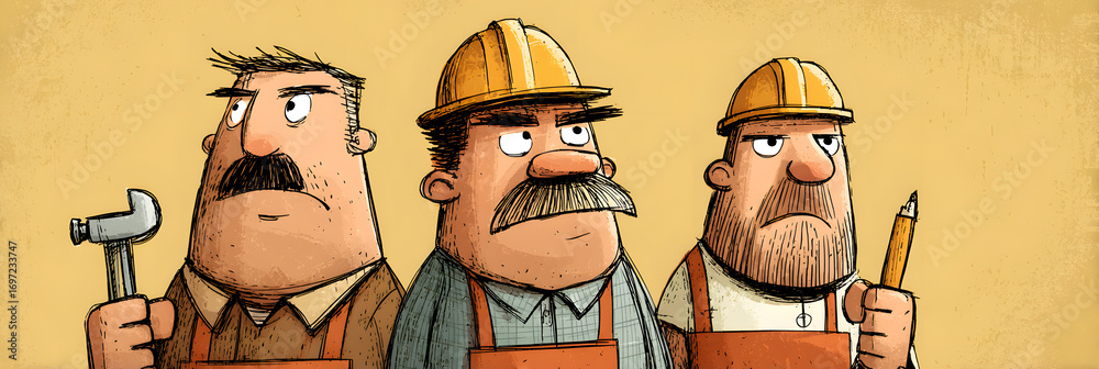 Fototapeta premium Mustache Toupee Wig Sideburns Patch Nose Hair Constrction Items